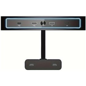 Resim Xuweiwei Tesla Model 3 Y İçin Siyah Usb Hub Bağlantı İstasyonu 