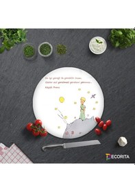 Resim Decorita Cam Kesme Tahtası|Küçük Prens Desenli|Çap32cm 