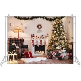 Resim Neevoyu Noel Temalı 2.1x1.5m Fotoğraf Arka Planı - Poliester Elastik W-2700 Modeli 