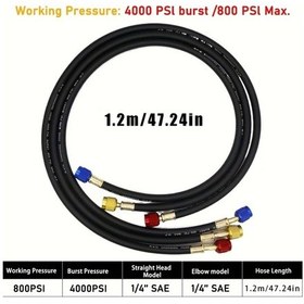 Resim Dashanshop R134a Ve R410a Klima Şarj Hortumu 47.24 Inç Hvac Araç Bakım Silikon Hortum 