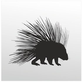 Resim Folyo Sticker Kirpi 80cm Uzunluk Siyah 