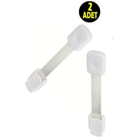 Resim 2 Adet Silikon Dolap Çekmece Buzdolabı Eşya Sabitleyici Bebek Çoçuk Koruruyucu Güvenlik Kilidi Kilit Beyaz 