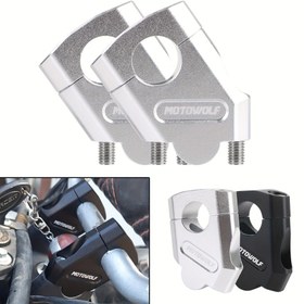 Resim Yamaha ve BMW Motosikletler için 2 adet 22mm 28mm Motokros Direksiyon Kolu Yükseltici Kelepçe Uzatma Adaptörü Montaj Pit Bike Evrensel 