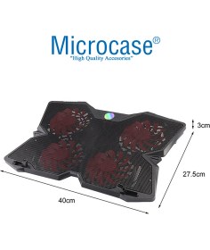 Resim Microcase Hız Ayarlı Notebook Laptop Soğutucu Stand 4 Ledli Fan - AL3508 