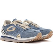 Resim Alberto Guardiani Women's Blue Wen Thick-Soled Lace-Up Stoned Sneakers Derimod