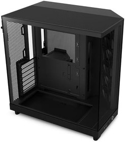 Resim NZXT H6 Flow Orta Kule ATX PC Kasası, Kompakt Çift Odacıklı Tasarım, Panoramik Temperli Cam, Yüksek Hava Akışı, 3x 120mm Fan Dahil, Kablo Yönetimi, Siyah 