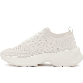 Resim Derimod Zero Kadın Bej Kalın Tabanlı Spor Ayakkabı, Bağcıklı Sneaker 25SFD43146F 