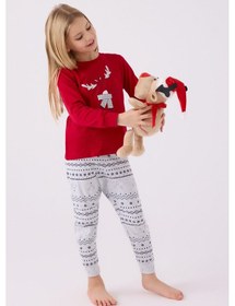 Resim Arnetta Kız Çocuk Kırmızı Pijama Takımı Ar3052-c-v1 Kırmızı 
