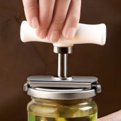 Resim Kolay ve Taşınabilir Şişe Açıcı, Çeşitli Boyutlu Kavanozlar İçin Uygun - Döner Kap, Kolay Açılma için Döner Ayar, Paslanmaz Çelik Şişe Açıcı, Mutfak ve Ev İçin Gerekli 