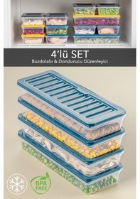 Resim Meleni Home Buzdolabı Mikrodalga Saklama Kabı Petrol 4 x 1170 ML 