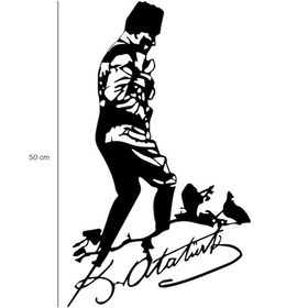 Resim Myc Wall Art Atatürk Kocatepe Imzalı Portre Dekoratif Metal Duvar Tablosu 