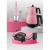 Resim Goldmaster Zerafet Pembe 3'lü Çeyiz Seti (Çaycı + Tost Mak + Blender) 