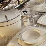Resim Aryıldız Bone Square Platin 60 Parça 12 Kişilik Yemek Takımı 