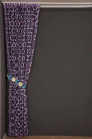 Resim VAKKO ÇİFT RENK LİLA İP PERDE HAZIR DÜĞMELERİ DİKİLMİŞ İP PERDE 300 * 240 cm 