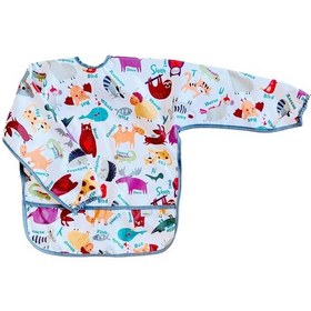 Resim Zoo 3-6 Yaş Bağcıklı Uzun Kollu Boyundan Bağlamalı Bebek Mama Önlüğü 