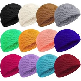 Resim Külah Erkek Docker Örgü Bere Skullcap Hipster Şapka 