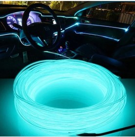 Resim Elioure CN Araç Içi Aydınlatma Ip Şerit Torpido Led Ip Neon Dekoratif BUZ Mavi 5 Metre 