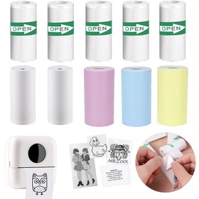 Resim 3/5 Rulo Sevimli Karikatür Mini Yazıcı Kağıdı, Kendinden Yapışkanlı Termal Kağıt - Görüntüler, Etiketler vb. için Mürekkepsiz Baskı İçin Kullanılır - Gençler ve Yaratıcı Projeler İçin Çok Uygun 