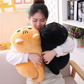 Resim Cute Fat Cat Plush Doll Soft Cute Cat Rag Doll Doll - Orange squinting / 25cm 