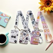 Resim 1 adet Baskı Kart Tutucu Lanyard Anahtarlık Seti, Sevimli Kedi Anahtarlık Kart Tutucu, İsim Etiketi, Boyun Lanyard Kimlik Tutucu Anahtarlık, Moda Çok Amaçlı Öğrenci Kimlik, Yetişkin Personel, Otobüs Bileti, İş Kimlik Koruyucu Kart Tutucu Anahtarlık Klipsi, Ofis Malzemeleri, Okul Malzemeleri 