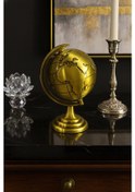 Resim Ofisinize Masaüstü Dekorasyonu Gold Metal Dünya Küresi Masaüstü Süs Ofis Ve Ev Dekoru İçin 13x9 Cm Dekoratif Obje 