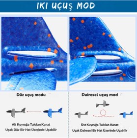 Resim Magicway Köpük Uçak 48 Cm Elle Atılan Eğlenceli Çocuk Oyuncak Uçak Hafif ve Dayanaklıdır 