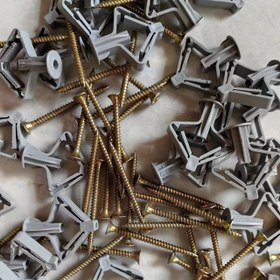 Resim 100 adet Uçak Kelebek Şekilli Plastik Genişleme Boruları, Naylon Genişleme Boruları, Gri Plastik Genişleme Boruları ve Alçıpan ve Boş Duvarlar için Genişleme Fişleri 
