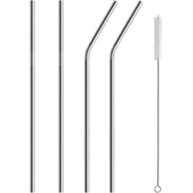 Resim Pro İthalat 5 Parça Metal Pipet - Paslanmaz Çevre Dostu Metal Pipet Fırça Seti 