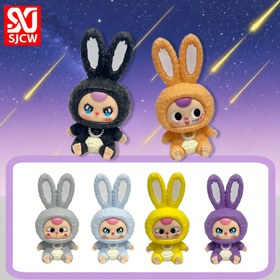 Resim Sevimli Chibi Tavşan Eylem Figürü - Canlı Karikatür Tavşan Oyuncak, İfade Edici Yüz, Rastgele Renk Seçimi, Kawaii Stili Oyuncak Sevgilileri İçin Toplanabilir Masaüstü Dekoru 