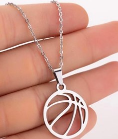 Resim Sahra Gümüş 925 Ayar Gümüş Basketbol Topu Kolye 45 Cm Zincir 