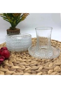 Resim Paşabahçe Elysia Çay Bardağı Riva Çay Tabağı Takımı 24 Parça Beyaz 