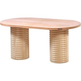 Resim Masifart Bonus 160 Lık Suyolu Oval Masa Cilasız Ham Ham 