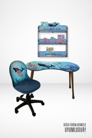 Resim Popcorn Kids Mavi Scuba Üçlü Duvar Rafı 