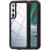 Resim Microsonic Samsung Galaxy S22 Kılıf Waterproof 360 Full Body Protective Siyah 