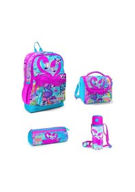 Resim Kids Mavi Pembe Flamingo Desenli 4 Lü Okul Çanta Seti 4set23730 