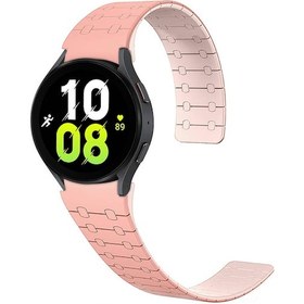 Resim Teknocep Galaxy Uyumlu Watch 5 44mm Krd-111 20mm Çizgili Desenli Silikon Kordon-pembe 