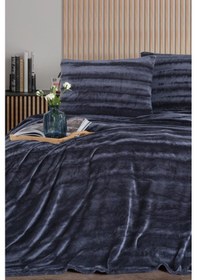 Resim Zebra Casa Cozy Çift Kişilik Battaniye Takımı Lacivert 