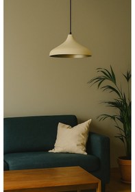 Resim Nil Krem Renk Özel Tasarım Modern Dekoratif Cafe Sarkıt Cafe - Mutfak Tekli Avize Ampulsüz Krem 