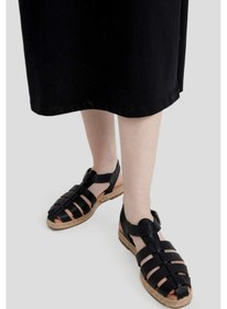 Resim DeFacto Kadın Düz Taban Suni Deri Espadril B8615AX24SMBK26 Siyah 