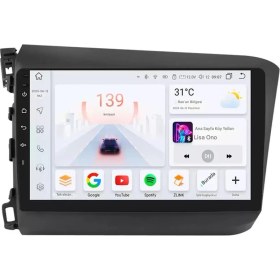 Resim Otolas Honda Civic Wifi Gps Carplay 9 Inç 6+128GB Kamera Multimedya Navigasyon Sistemi - 2012-2015 Model 