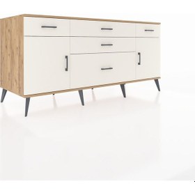 Resim Kronos Konsol 2 Raflı 5 Çekmeceli 2 Kapaklı 176x59x83 Çam-aytaşı/aytaşı Aytaşı/aytaşı 