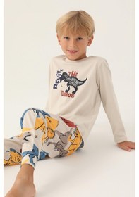 Resim Rolypoly Roly Poly 3363 Revive Erkek Çocuk Pijama Takımı Bej 