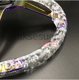 Resim carlone Şeffaf Direksiyon Epoksi Momo 35cm Kabarcıklı Direksiyon Beyaz A+ Süper Ürün 