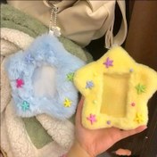Resim 2 adet Yıldız Şekilli Sahte Kürk Fotoğraf Tutucuları - Renkli Yıldız Detayları ile Yumuşak Polyester, Sevimli K-Pop İdoli ve Otobüs Kartı Koruyucu, Asılı Döngü ile Canlı Tasarım - Fotoğrafları Göstermek İçin İdeal, Sevimli Fotoğraf Tutucu | Canlı Yıldız Tasarımı | Dayanıklı Fotoğraf Tutucu 