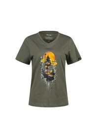Resim 2as Alone Baskılı V Yaka Kadın T-shirt 413 Haki 