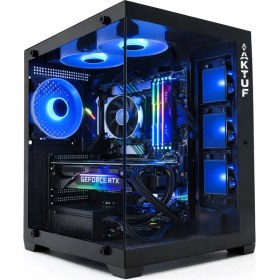 Resim Aktuf Royal Siyah 3 Rgb Fanlı Temperli Cam Panel Boş M-Atx Gaming Oyuncu Bilgisayar Kasası 