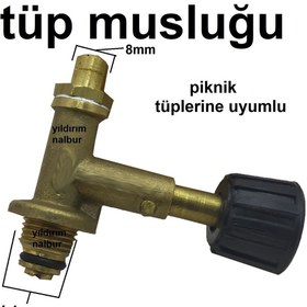 Resim GURKAN Piknik Tüpe Uyumlu Hortum ve Musluk Küçük Tüp Musluğu Ocak Musluğu 2 Metre Hortum 