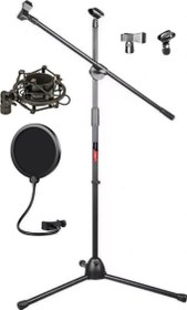 Resim Ms06 Mikrofon Standı Shock Mount Pop Filter Set 