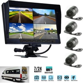 Resim Poke 7'' Dvr Araç Monitör Set 4 Kameralı Sd Kayıt'lı Full Hd Rose Mr-08 