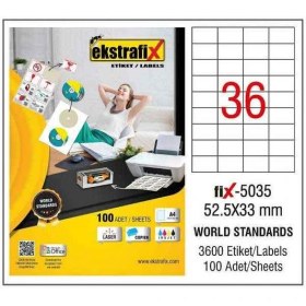 Resim Ekstrafix Lazer Etiket (FİX5035) 52,5X33 mm 